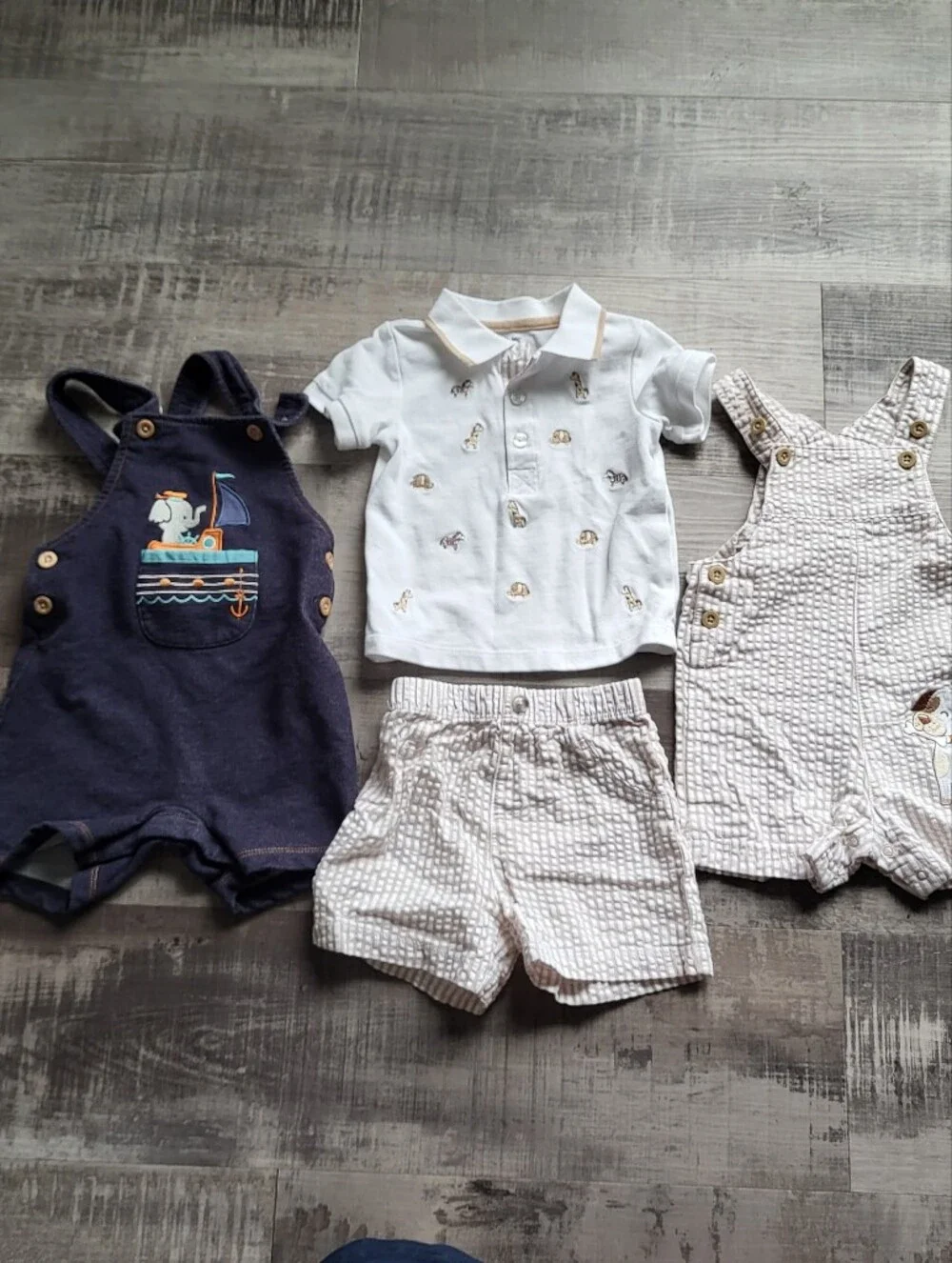 Baby Boy Clothing Lot 12-18 Months Jumpsuit Polo Shorts Matching Set Little Me
